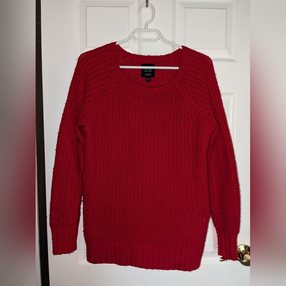 American Eagle Bright Red Knit Sweater